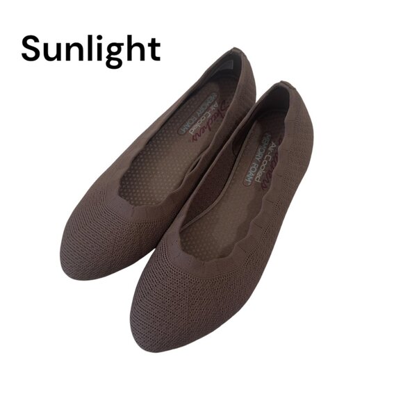 Skechers Womens Brown Air Cooled Memory Foam Flats Size 7 - Picture 2 of 14